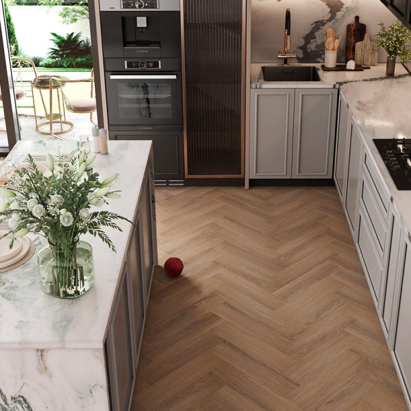 SWF каменный ламинат My Step Стоун Елка (Stone Herringbone) MS8418 Бромо